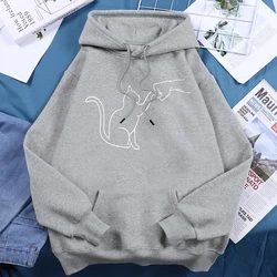 Agreement With Cat Printed Women Hooded Novelty Creative Fashion Hoody O-Neck Casual Clothes Loose Fleece Comfortable Tracksuit