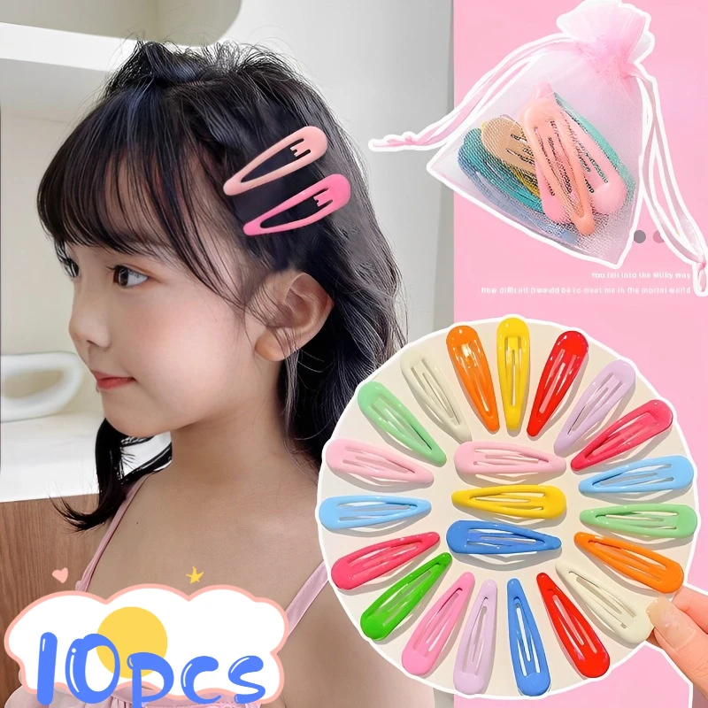 

10PCS Cute Colorful Star Waterdrop Shape Hair Clips Hairpins Sweet Hair Clips Kids Barrettes Slid Clip Fashion Hair Accessories