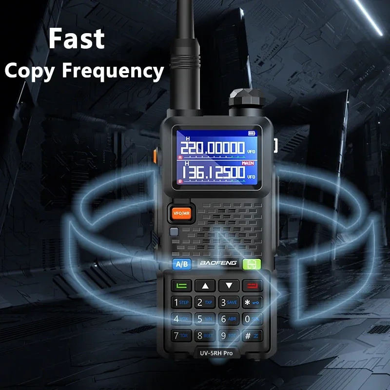 Baofeng-walkie-talkie UV-5RH Pro, batería de 3800mAh, de 14W USB-C, radio bidireccional FM de cuatro bandas, frecuencia de copia de 999CH, actualización de UV-5R