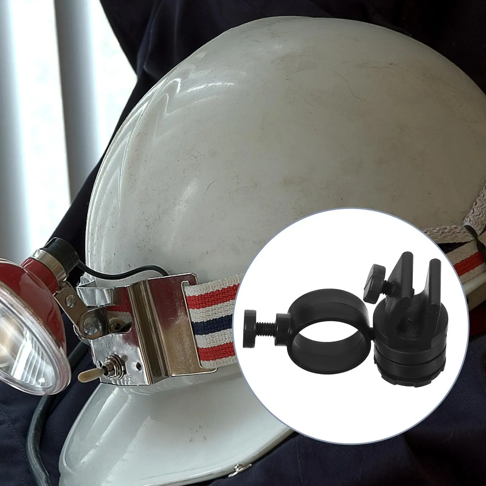 Hard Hat Light Clip 21 28mm Diameter No Drill Accessories for Firefighting Inspection Maintenance Secure Easy Install