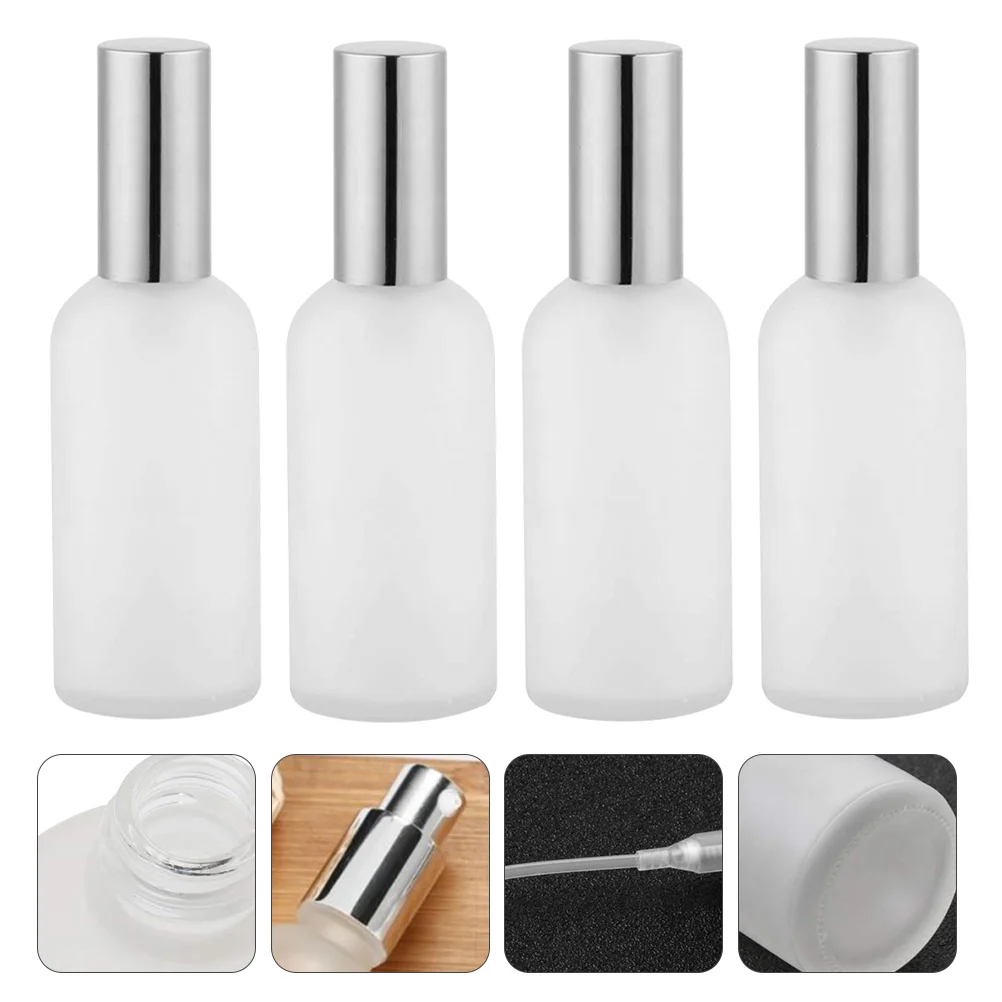 Spray Perfume Bottle, Pulverizador De Vidro, Garrafas De Armazenamento Recarregáveis, Vazio, Portátil para Perfume De Cabelo, 100ml, 4 Pcs