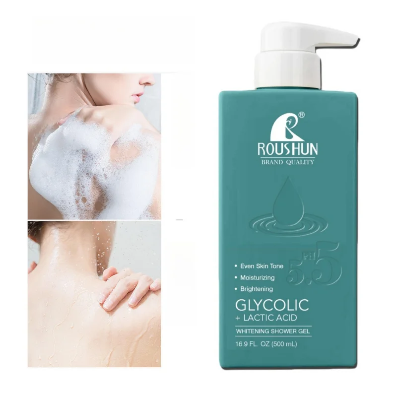 Gel de ducha GLYCOLIC+ÁNGULO LÁCTICO de gran capacidad de 500 ml Gel de ducha hidratante para el cuidado de la piel suave e hidratante
