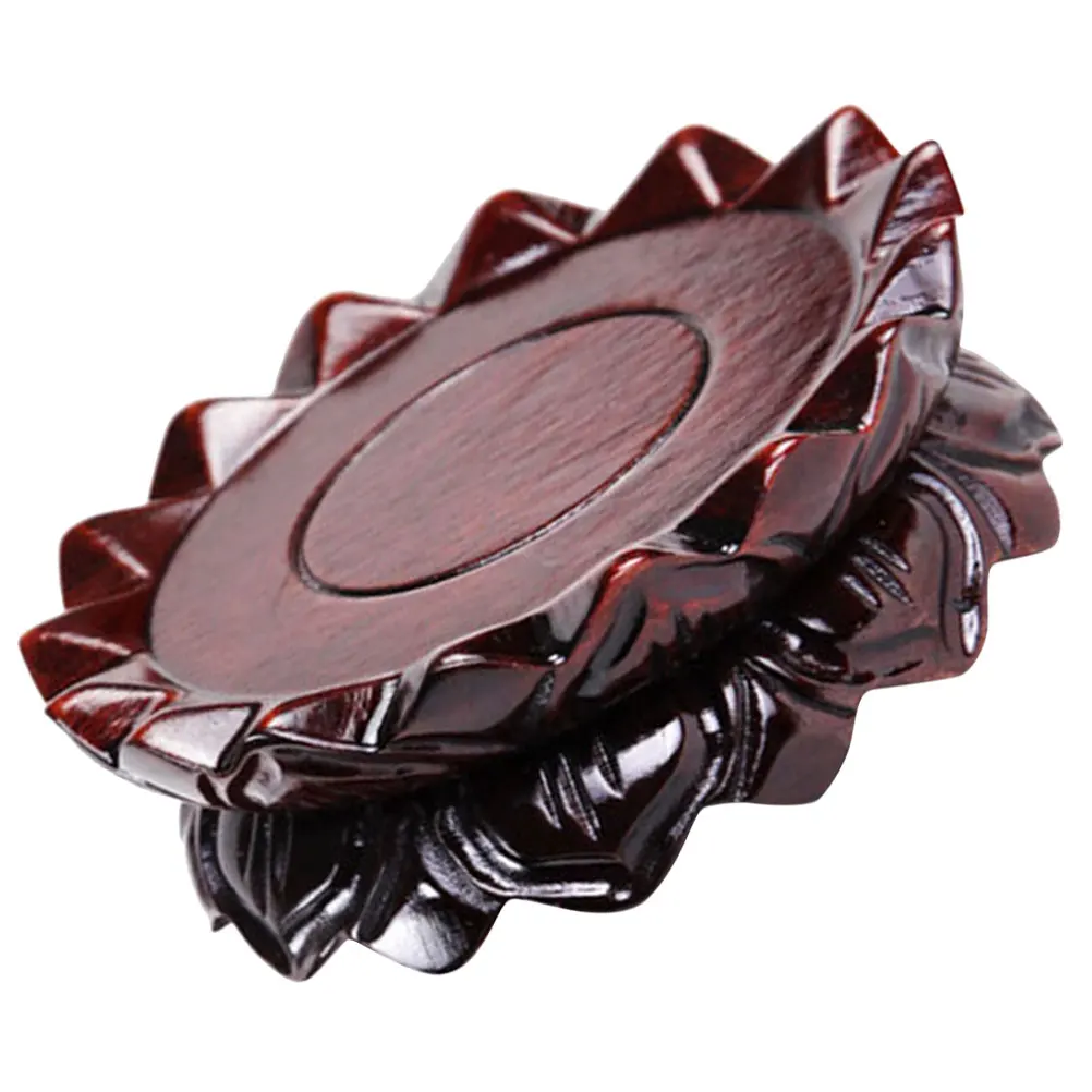 

Wooden Flower Shaped Pedestal Craft Base Incense Burner Holder Statue Display Stand For Home Decor Garden Corridor Space Saving