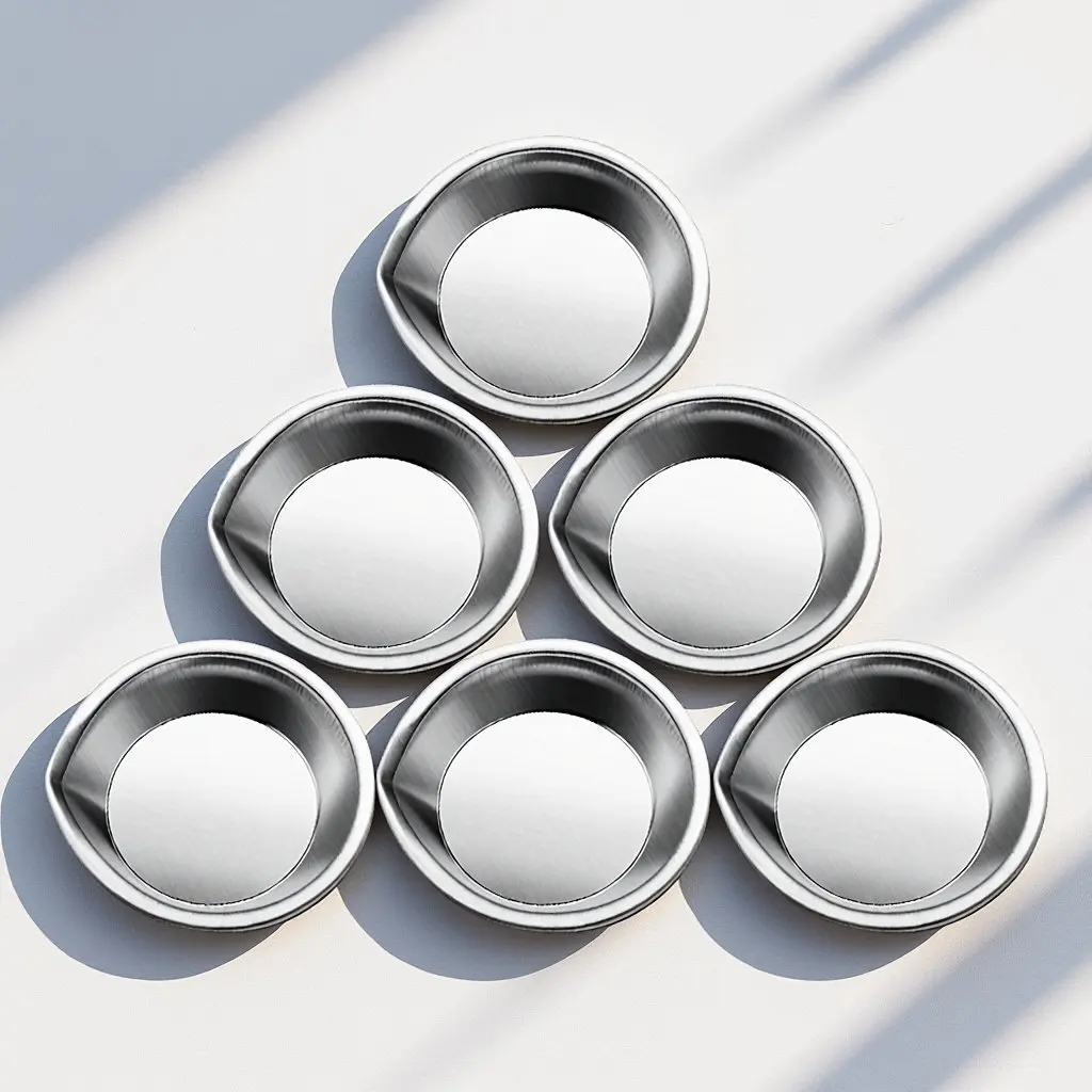 6Pcs Stainless Steel Color Mixing Palettes Multi-Function Watercolor Trays Reusable Painting Tools for School Art Drawing
