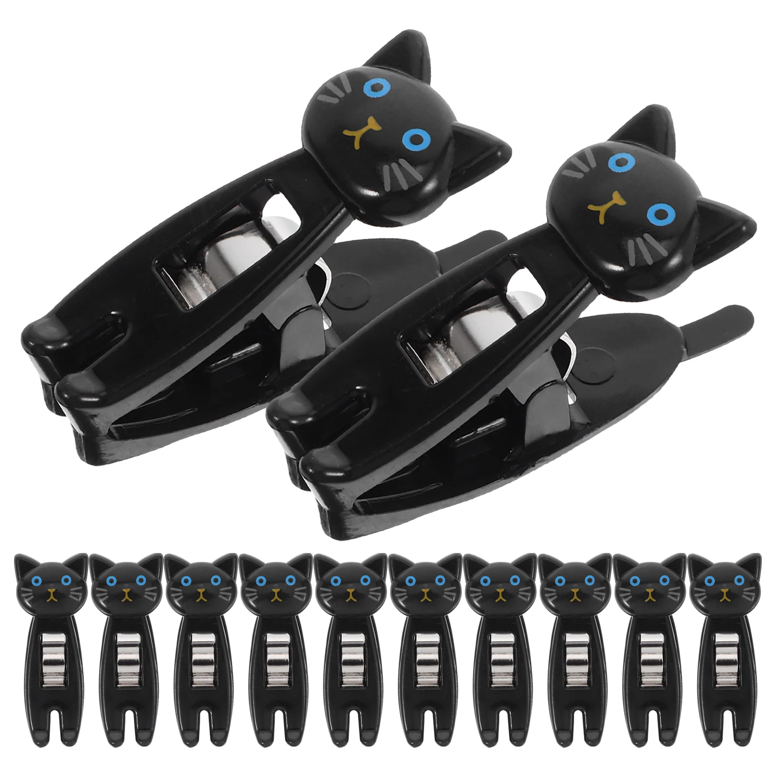 

12pcs Cute Cartoon Paper Binder Clips For Notes Receipts Snack Bag Sealing Strong Grip Memo Holder Office Home Decorative