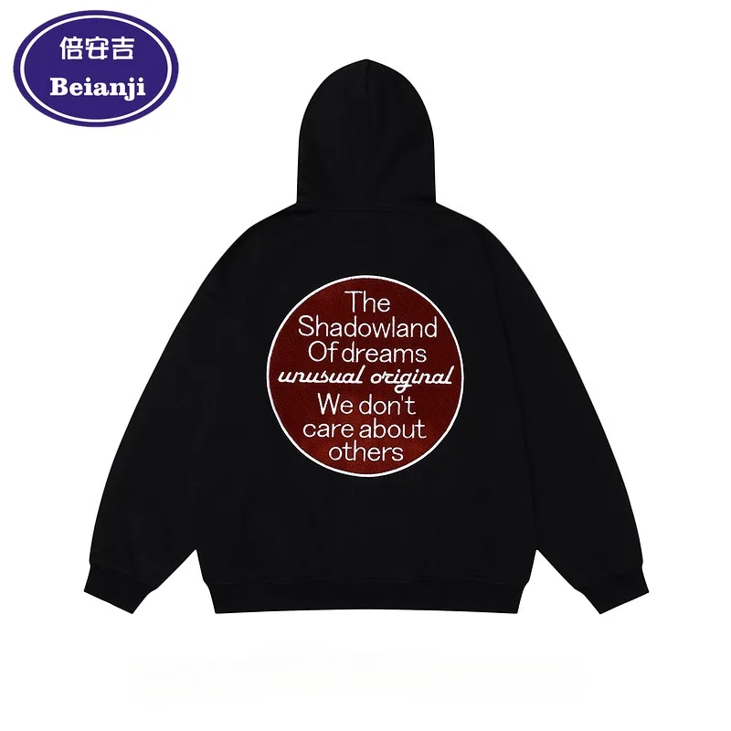 Beinji cardigan coat Country trend retro letter-printed men's fall fashion loose oversize hoodie