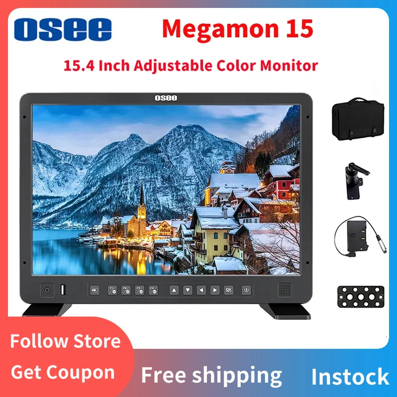 

OSEE Megamon 15 Monitor 15.4inch Production Portable Adjustable Color 10bit 1000nits HDR Display Field Studio Monitor Kit