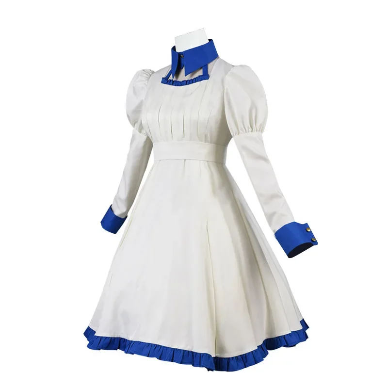 Anime Invented Inference Iwanaga Kotoko Cosplay Costume Adult Women Girls Lolita White Dress Suit Halloween Carnival Uniform
