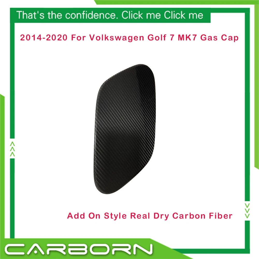 Para Volkswagen Golf 7 Para VW MK7 Tampa de Combustível 2014-2020 Estilo Adicional Acabamento Brilhante em Fibra de Carbono Real Adesivo para Tampa do Tanque de Combustível 1 Peça
