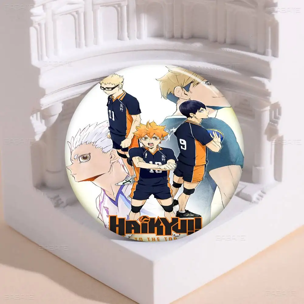 Haikyuu أنيمي شارات الإبداعية صفيح لينة زر دبابيس الحيوان أيقونة بروش التلبيب على ظهره شارة الملحقات دبوس