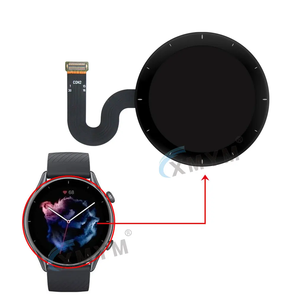 For Huami Amazfit GTR 3 A2039 A2150 Amoled LCD Display Screen Parts Replacement Repair Use