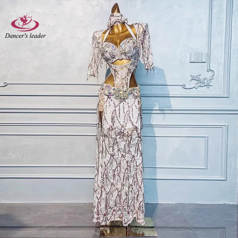 Belly Dance Professional Dress, High-end Lace Sequins, Tassel, American Style Female Adult Stage Professional Clothing