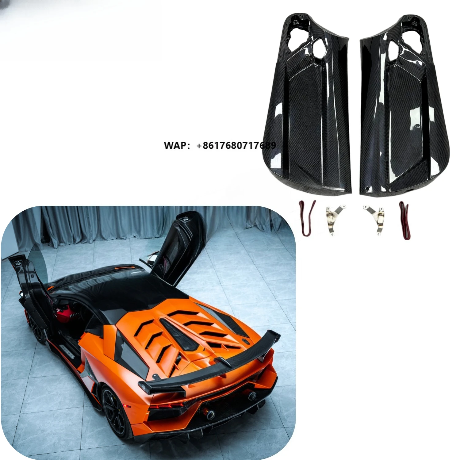 OEM Style Dry Carbon Fiber Interior Door Trim Panels for  Aventador LP700/LP720/LP740/LP750 Replacement Parts 2011+