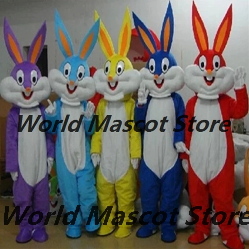 Grey Bunny Mascot Costumer Cartoon Doll Rabbit Cosplay Costumer Birthday Character Outfit Attractive Party Fancy Dress Adult