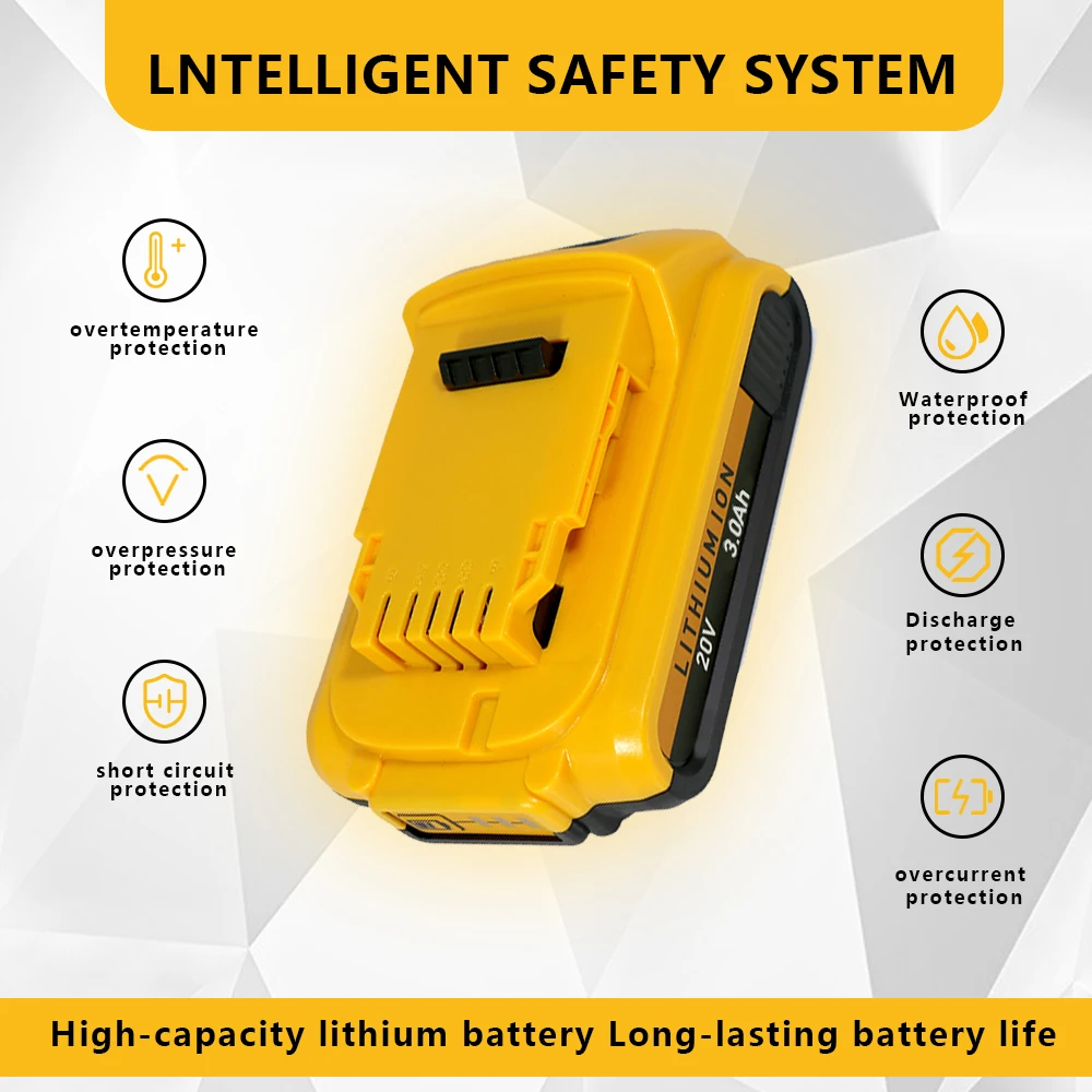 FOR Dewalt 20V battery Power Tools , 3Ah High - Capacity Rechargeable Lithium - ion Battery DCB123 D
