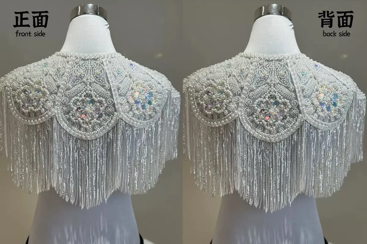 

Shawl Handmade Beaded Long Tassel Evening Dress Cloak High-end Banquet Party Dress Jacket Evening Dress Dovetail Topcoat