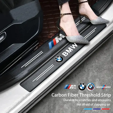 자동차 문턱 스크래치 방지 스티커, 탄소 섬유 장식, BMW 퍼포먼스 F25 F26 F15 F16 E90 E91 E92 E60 E84 G22 G32, 5 개