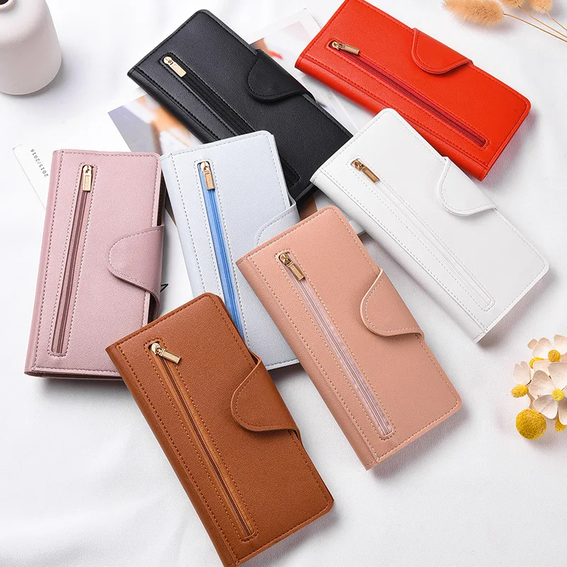 PU Leather Long Zipper Wallet Bag RFID Card Holder Hand Coin Purse Clutch Handbag Phone Pouch Case For Men Women 2026