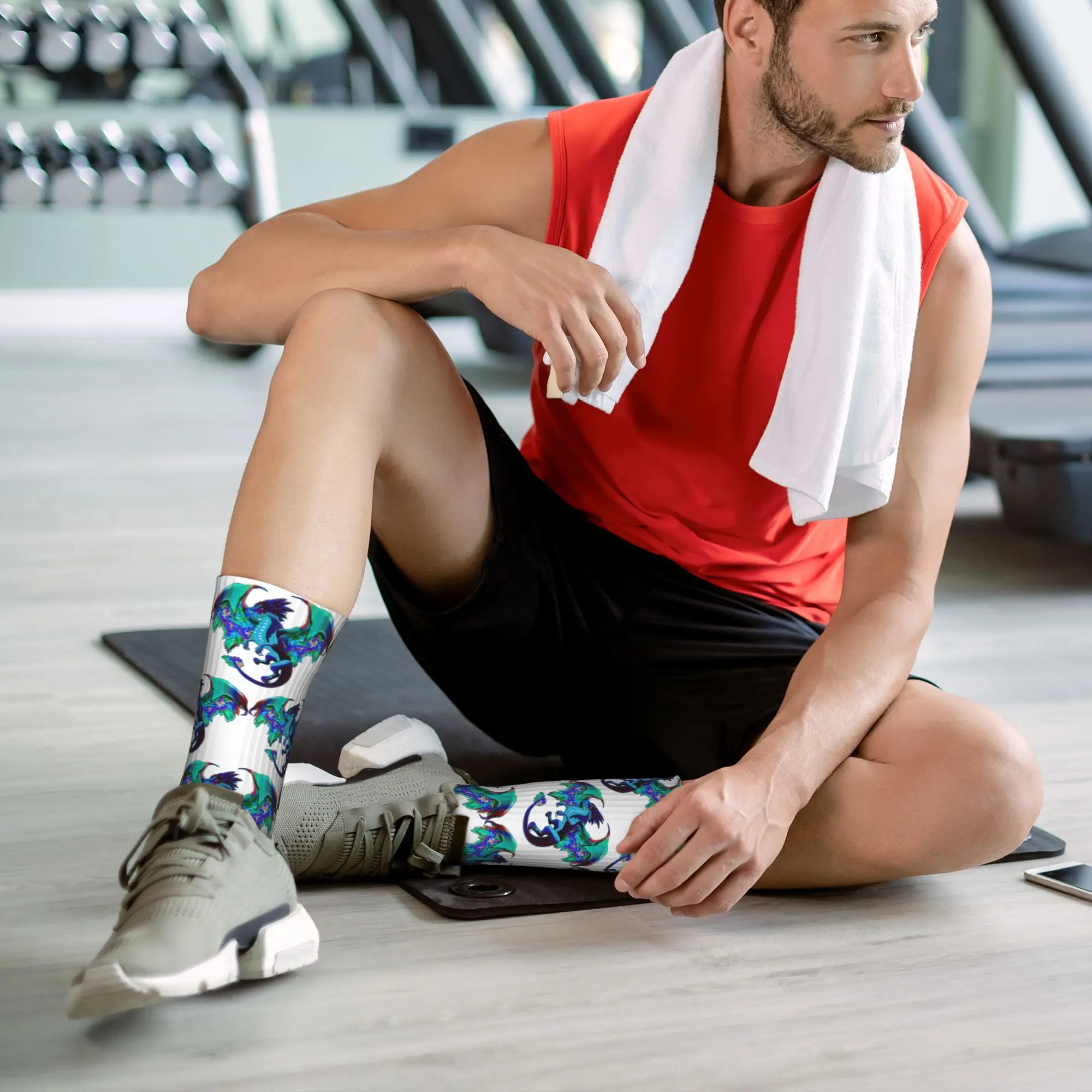 تخيل أنك التنين التنفس النار مع أجنحة الجوارب جوارب مضحكة الرجال تنفس تسلق الجوارب الشتاء المضادة للانزلاق الجوارب #6