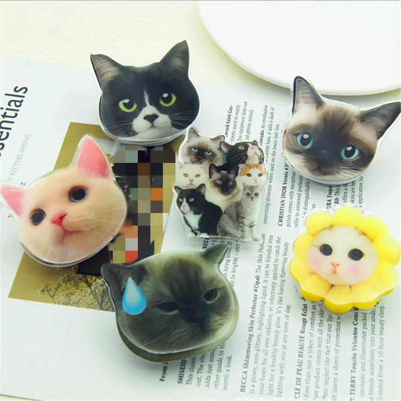 Cat Kitty Cartoon Expandable Mobile Phone Holder INS Korean Foldable Grip Tok Socket Finger Ring Bracket Accessories For Iphone