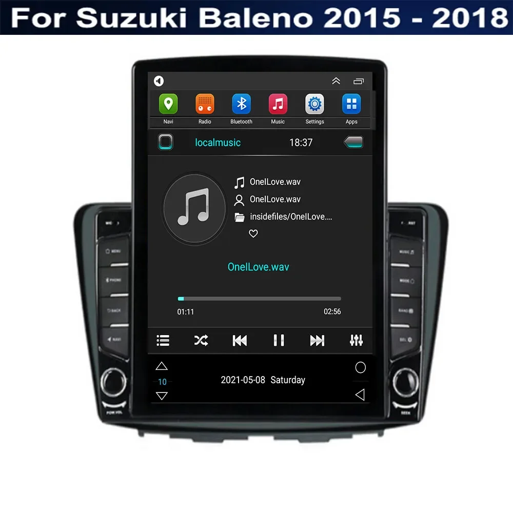 9.7 "شاشة تسلا على الطراز العمودي Android14 راديو السيارة لسوزوكي بالينو 2015 2018 + نظام تحديد المواقع والملاحة مشغل فيديو الوسائط المتعددة Carplay
