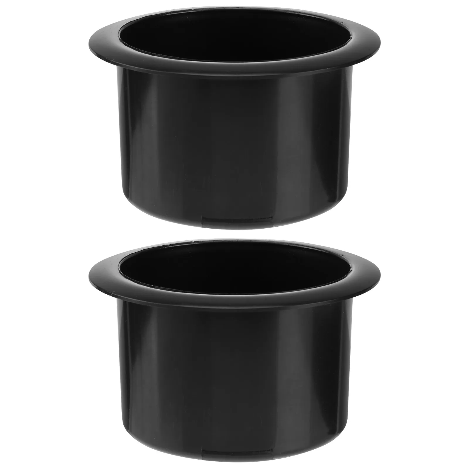 2Pcs Business Car Cup Holder Insert Black Plastic Drop in Removable Spill Proof for Sofa Boat Rv Deck Patio Game Table