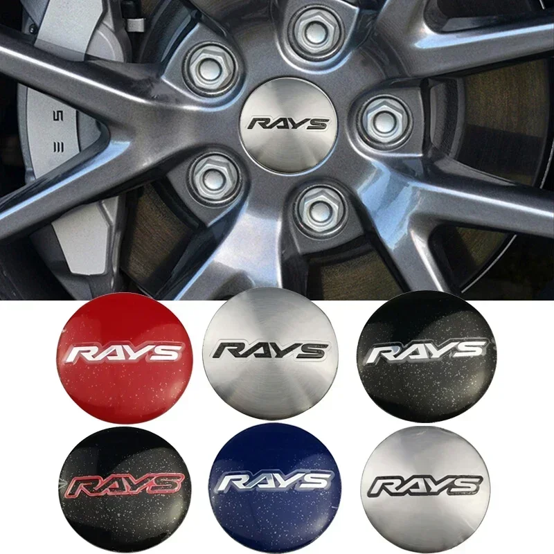 

56mm RAYS Car Wheel Center Stickers Badge Tire Rim Hub Emblem for Mercedes Benz Suzuki Audi Peugeot Volkswagen BMW Volvo Honda