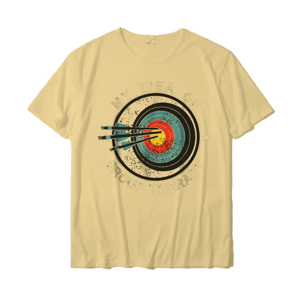 Archery Is My Idea Of Group Therapy T Shirts Comfortable Cute Cotton Tops Tees Print For Men