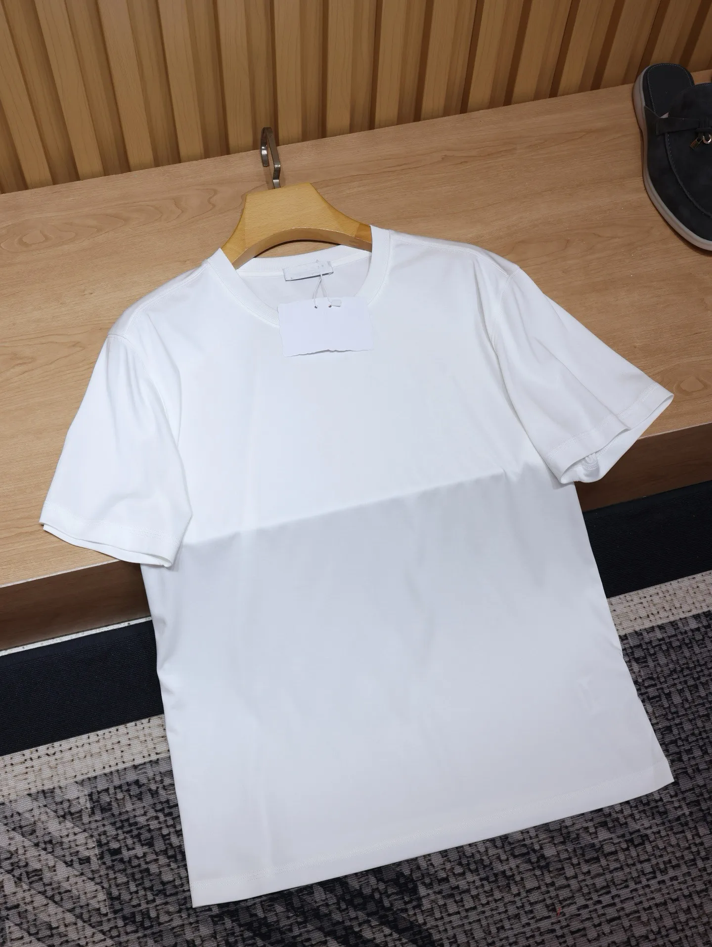 BC version of the old money style summer mercerized cotton round neck half-sleeved top men's casual short-sleeved T-shirt