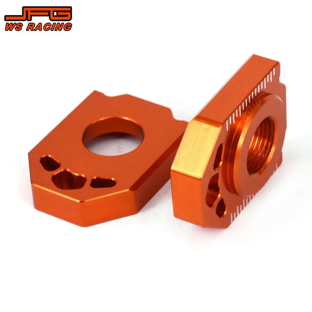 Motorcycle CNC Rear Adjuster Axle Block Chain For KTM SX SXF XC XCF 125 150 200 250 300 350 400 450 2013 2014-2016 Dirt Pit Bike