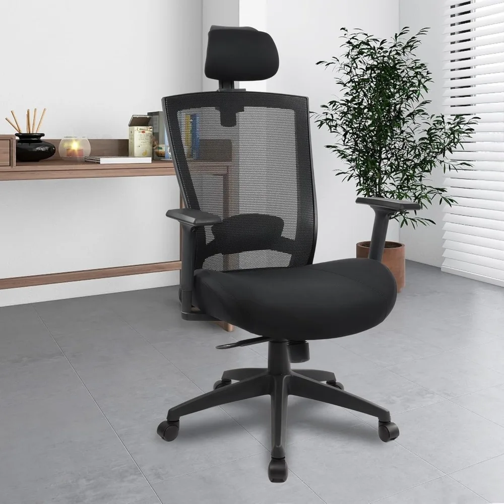 

Ergonomic Office Chair for Big and Tall People, 400lb Computer Desk Chair with Adjustable 2D Headrest, Lumbar Support & Armrests