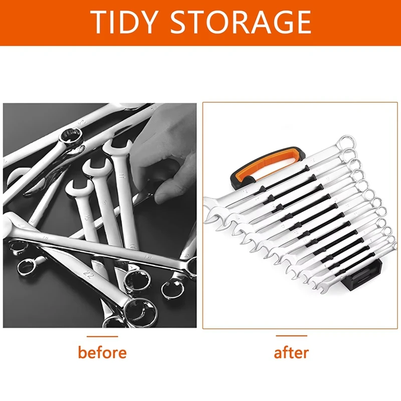 

NEW-Wrench Organizer Tray Plastic Wrench Organizer Tool Storage Rack Standard Wrench Bracket Wrench Bracket Torx Wrench