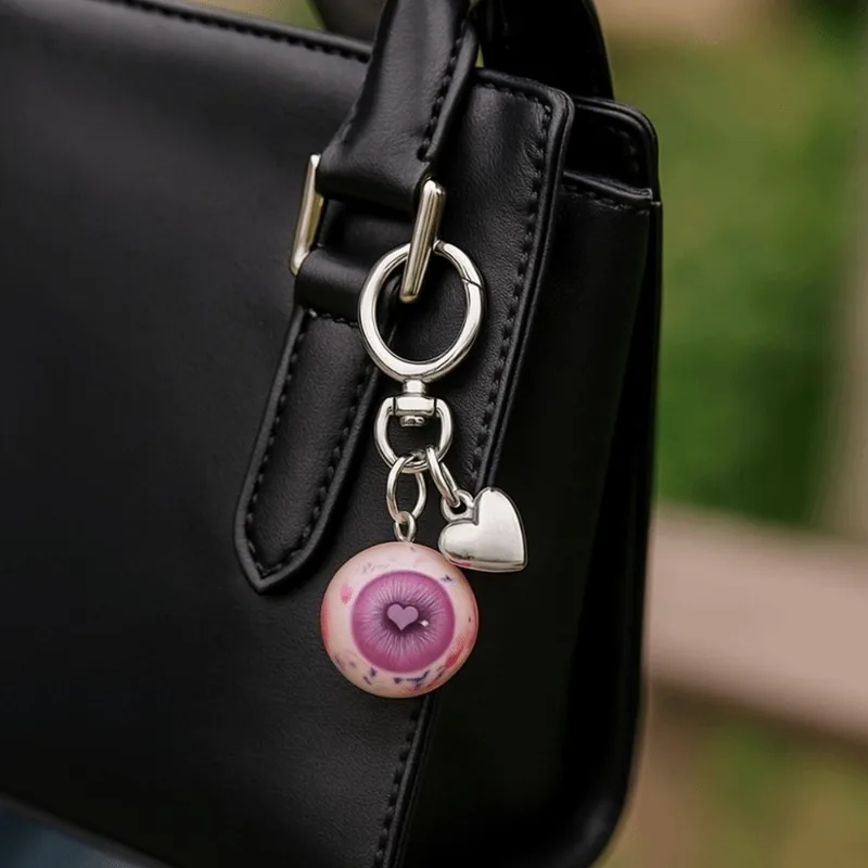 Gothic Eye Keychain Resin Eyeball Halloween Style Handmade Funny Design Eye Keyring for Ghouls And Creepers