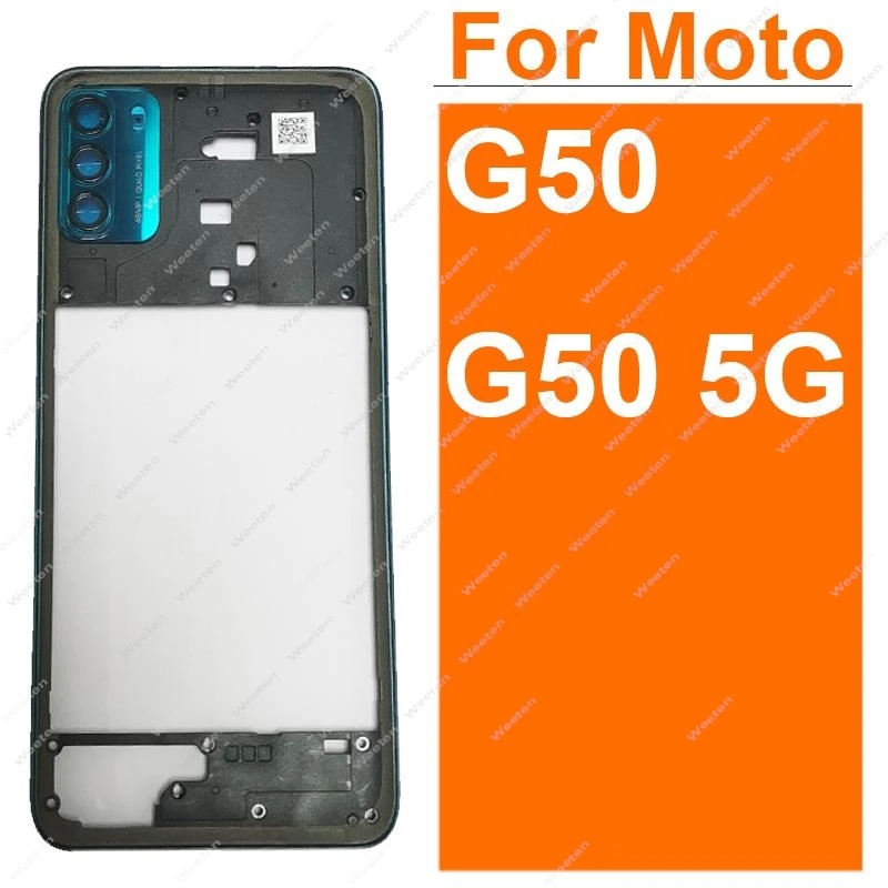 For Motorola MOTO G50 XT2137 G50 5G XT2149 Middle Housing Frame Cover Bezel Panel Flex Cable Parts