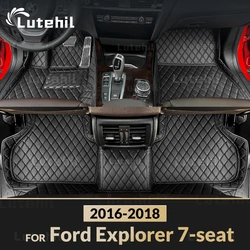 Lutehil Car floor mats for Ford Explorer 7-seat 2016 2017 2018 auto foot Pads automobile carpet cover interior accessories