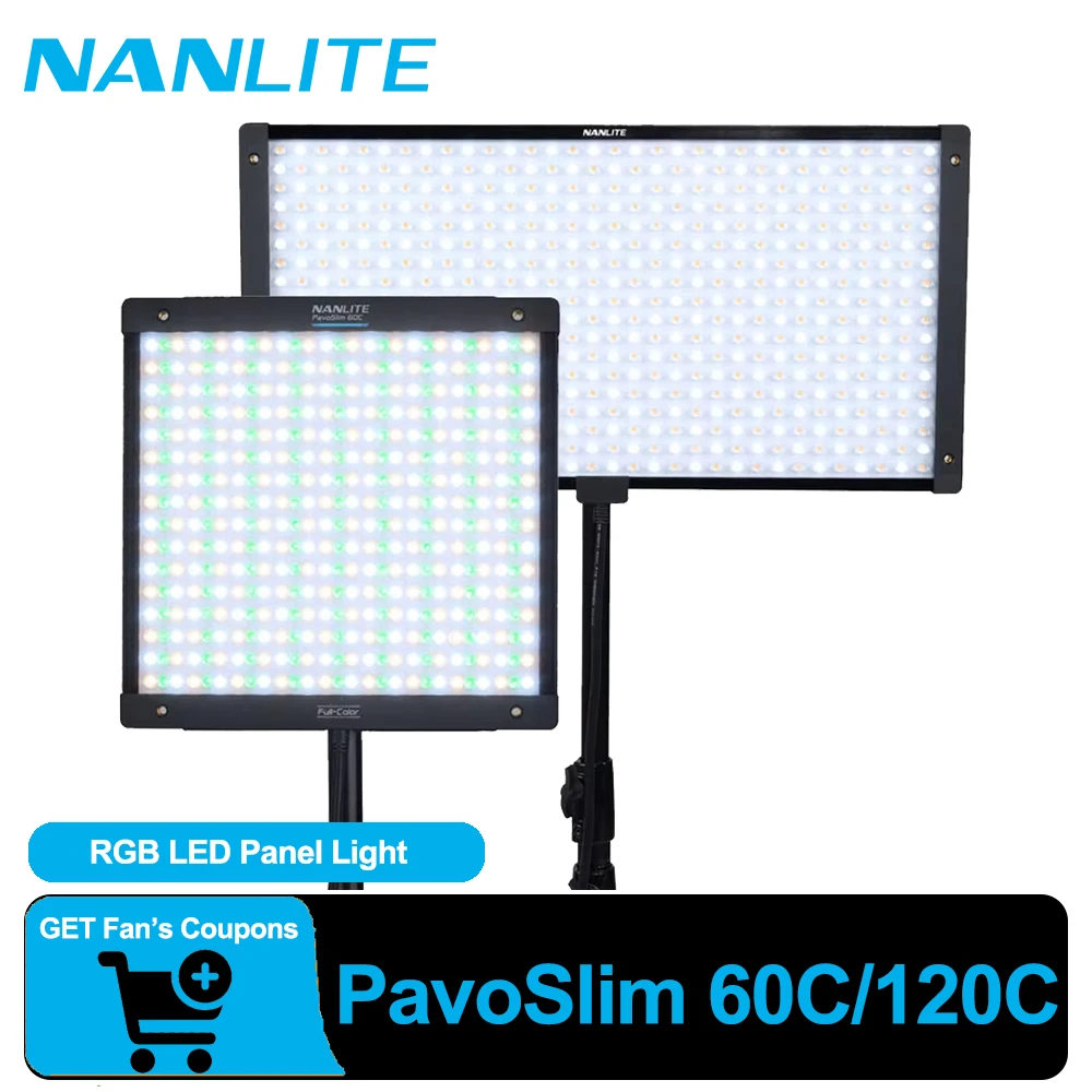 Nanlite PavoSlim 60C/120C RGB 2700-7500K Full Color LED Fill Light for Studio Photography Outdoor