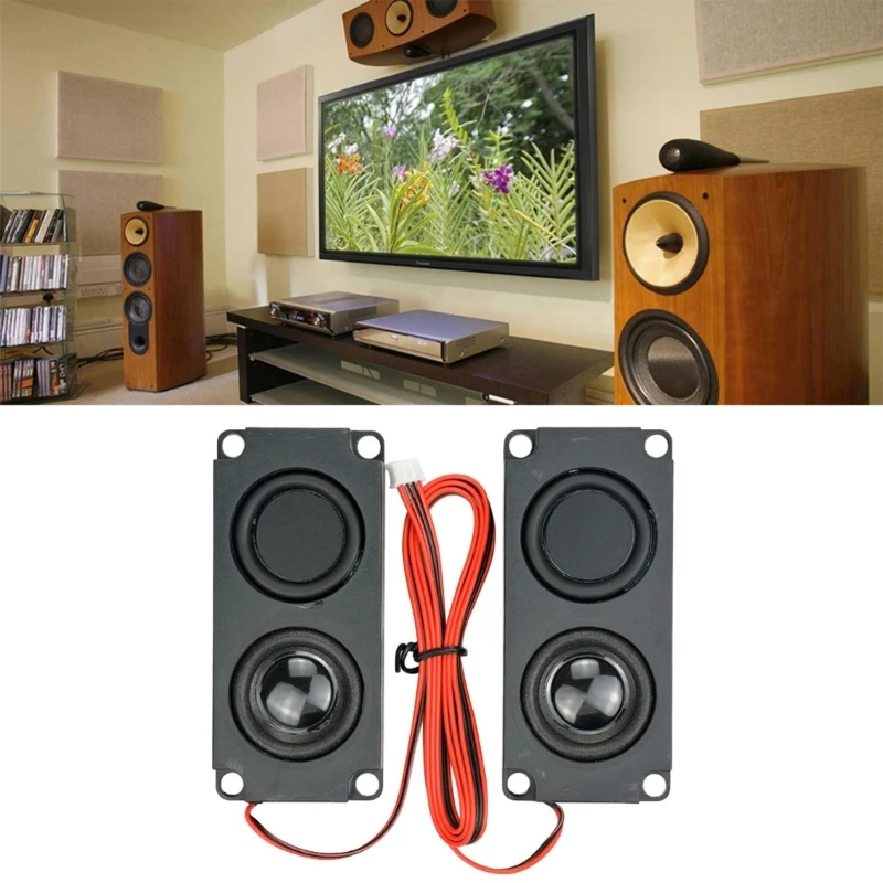 2Pcs Speaker Stereo Woofer Portable Speakers 10045 LED Speaker 8Ohm 5W Square Speaker 580MM Cable Length