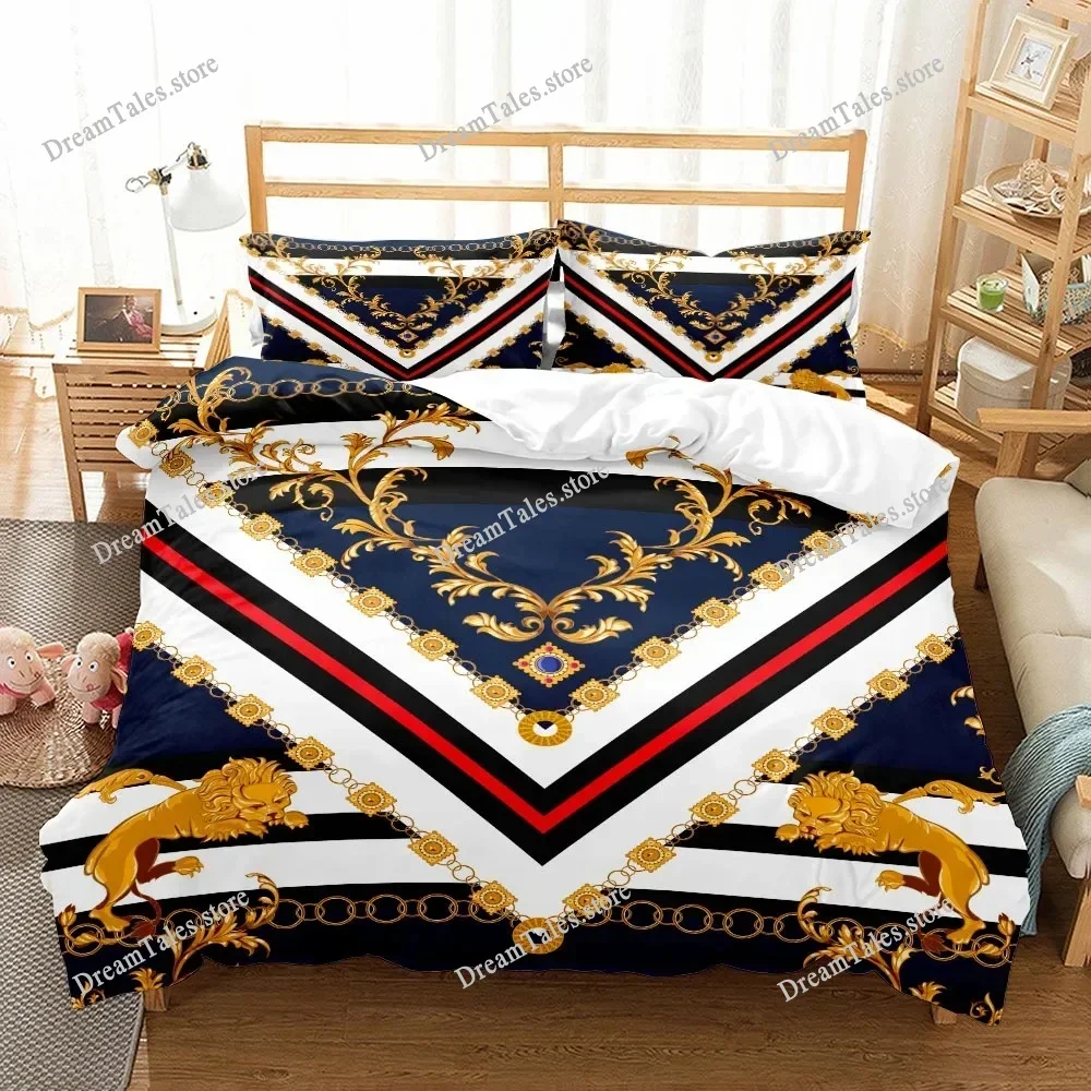 Seamless Chains Baroque Pattern  Bohemian Bedding Set Small Single Twin Double Queen King Cal King Size Bed Linen Set741