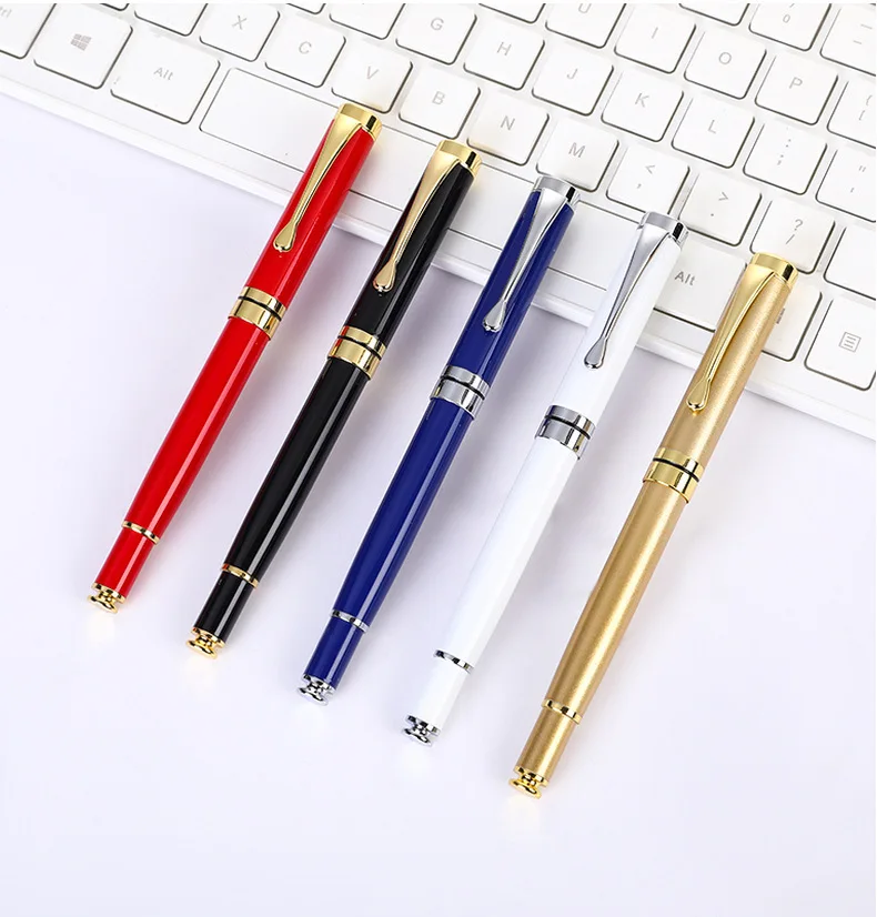 30PCS  Business Metal Signature Pen Advertising Gift Pen 0.5mm Water Pen Office Meeting Neutral Pen Treasure Ball Pen