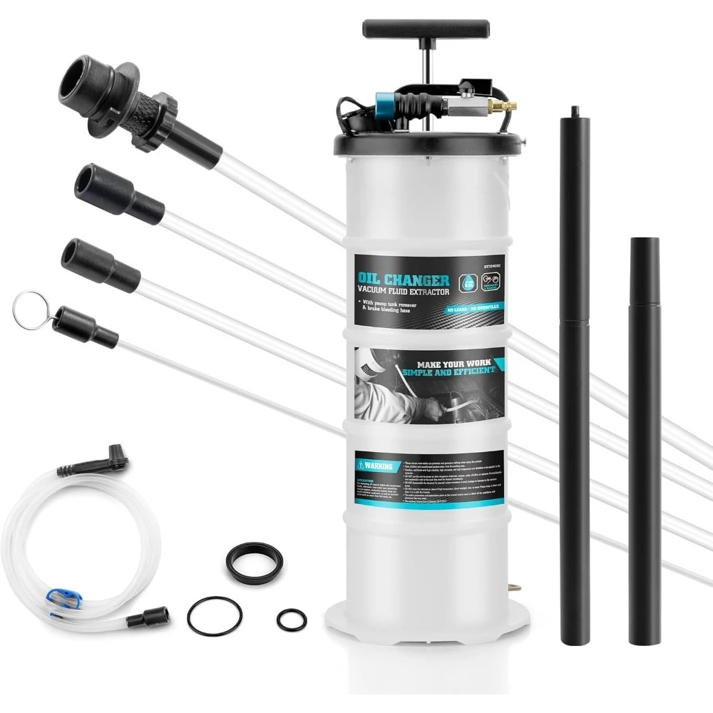 

Pneumatic Manual Oil Extractor Pump 6.5L Fluid Vacuum Transfer with Storage Case Automotive Oil Change Tool