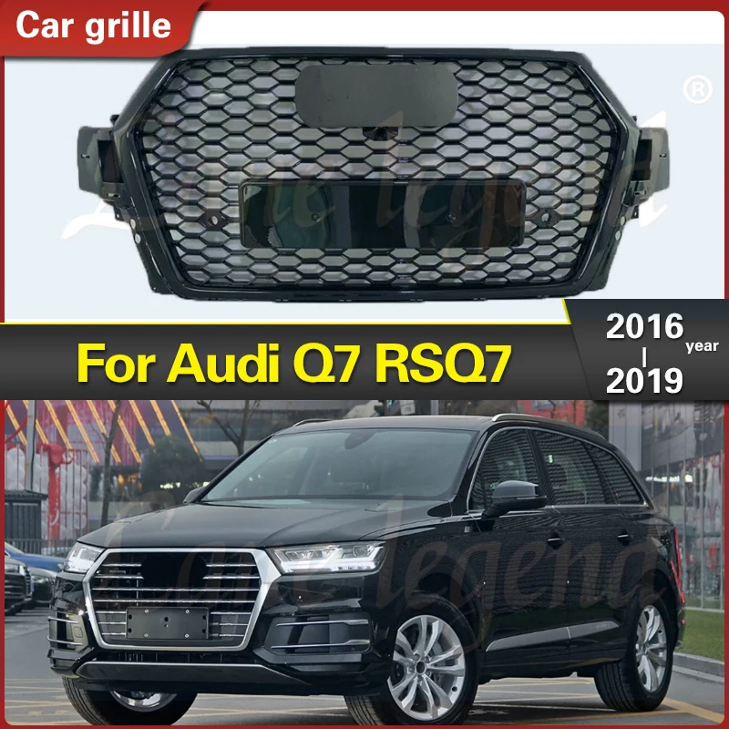 Ändern für RSQ7 Stil Auto Kühlergrill Racing Auto Obere Stoßstange Haube Mesh Body Kit Grid Für Audi Q7 RSQ7 2016 2017 2018 2019