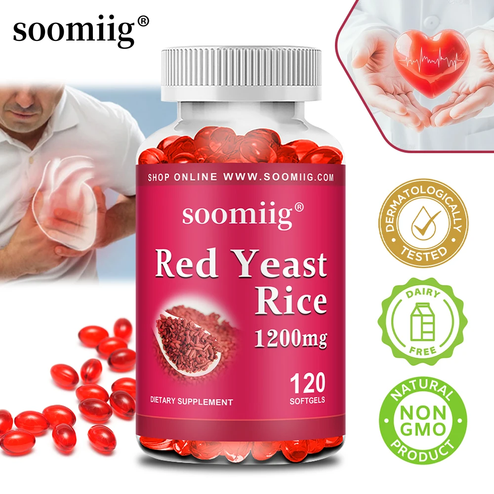 

Red Yeast Rice 1200mg + CoQ10 100mg Capsules 120pcs Heart Health Support, Heart, Immune, Healthy Cholesterol Supoort Supplement