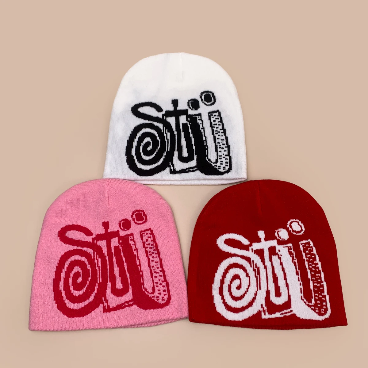 Interesting Jacquard Letters Knitted Hats Retro New Men Women Warm Versatile Korean Color Block Fashion Casual Outdoor Beanies