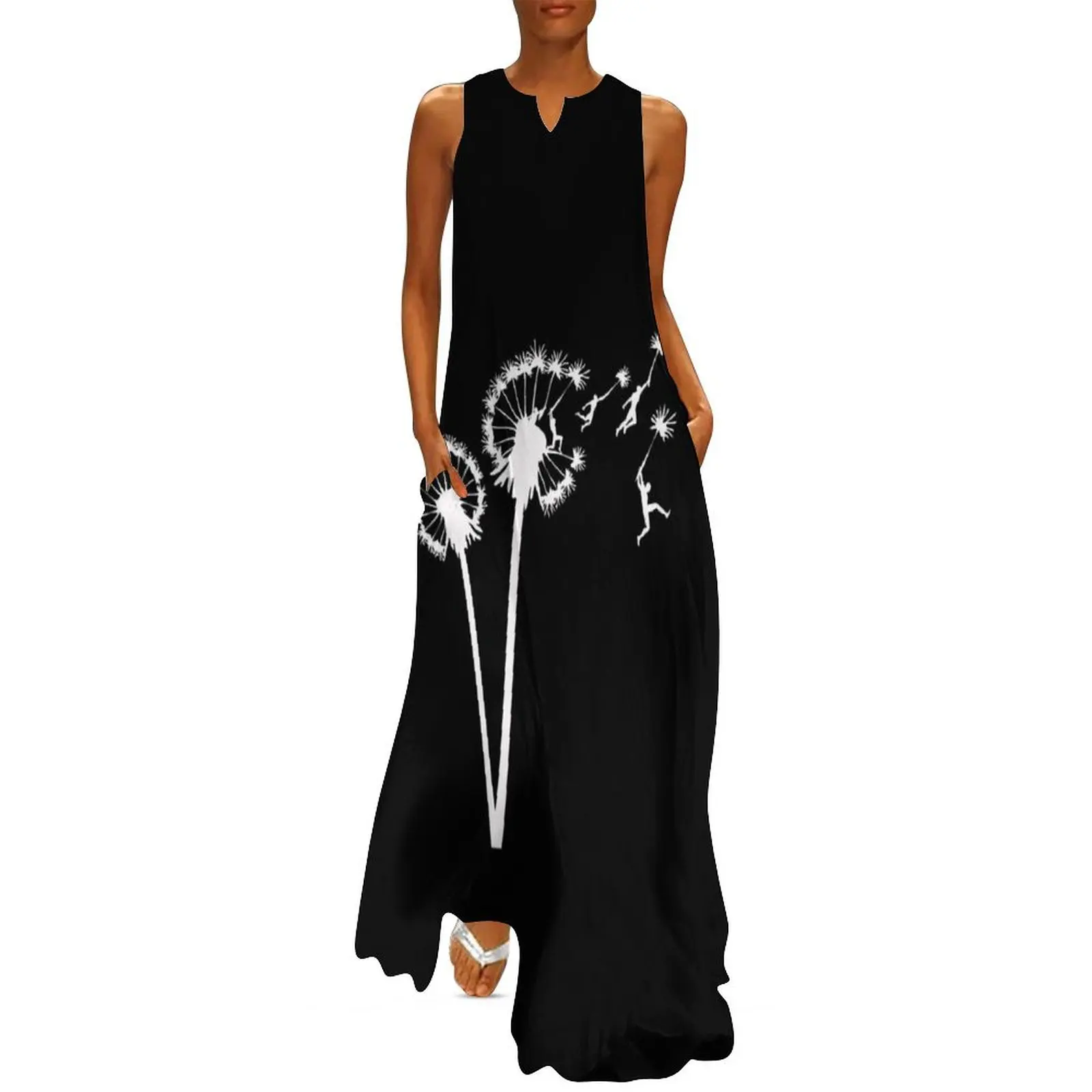 Dandylion Flight - white silhouette Long Dress Woman's evening dress Cocktail of dresses Clothing dresses for prom Dress