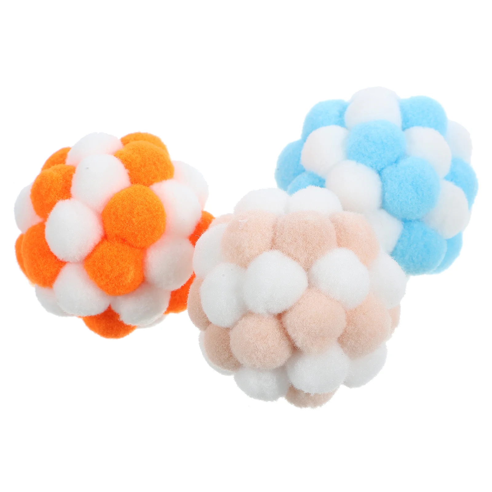 

3 Pcs Cat Bell Ball Kitten Toys For Indoor Cats Chewing Balls Pet Bouncy Interactive with Bells