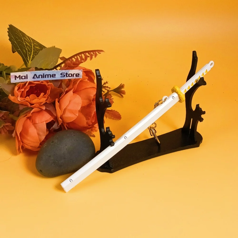 6inch Anime Katana Keychain Samurai Real Size Japanese Katana Sword Original Samurai Sword Metal Ninja Knife Unsharp Toy Gift