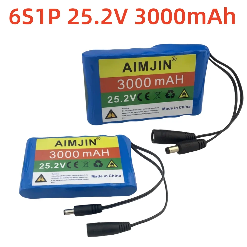 6S1P 25.2V 3000mAh. Rechargeable lithium-ion battery pack. Applied to CCTV cameras, etc