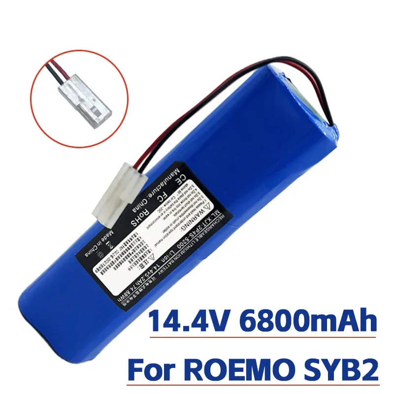ROEMO SYB2 충전식 리튬 이온 배터리 팩용, 로봇 진공 청소기용 정품 액세서리, 12800mAh.4s2p.14.4v