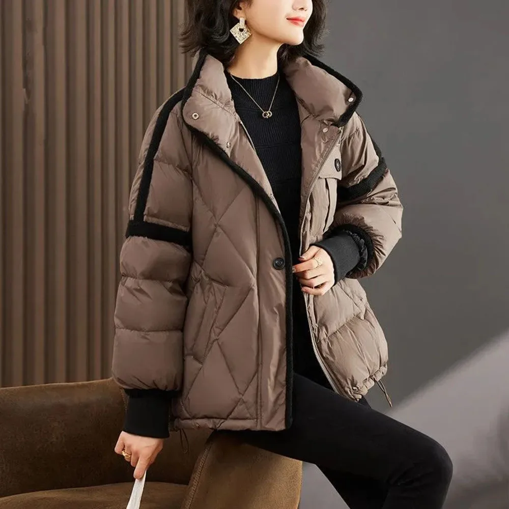 Fashion All-match Temperament Down Cotton Coat Women 2023 New Age Rreduction Winter Jacket Female Short Oversize Loose Pakras