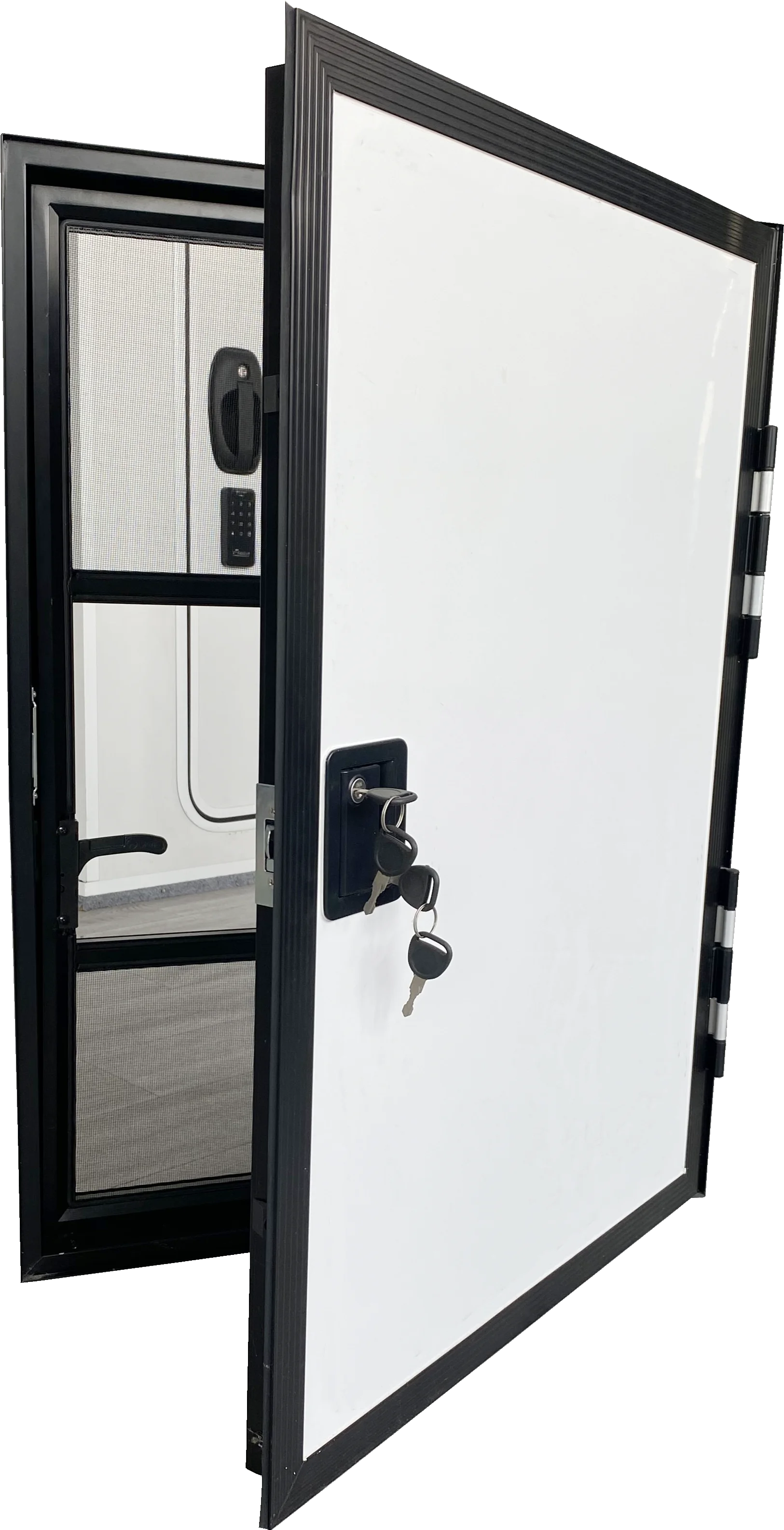 2025 Passenger Side & Driver Aluminum Door Frame Rv Motorhome Caravan Trailer Door With Screen & Lock